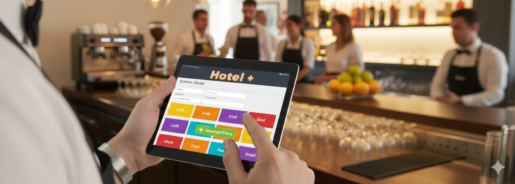 App FacileHotel su Tablet per Bar e Spiaggia